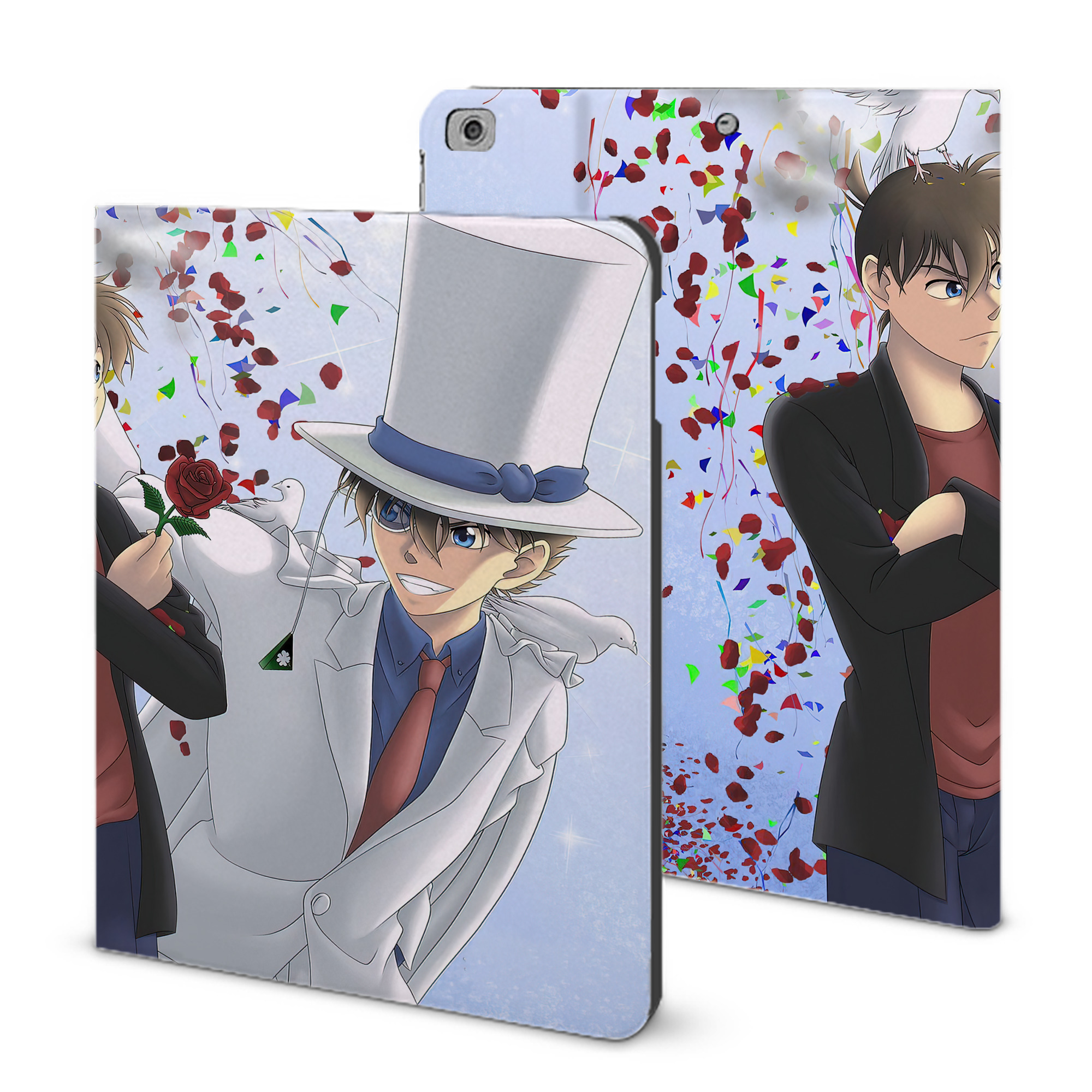 （画像用） 名探偵コナン Detective Conan IPad ケース ブック型 PUレザー TPU 耐衝撃 軽量 薄型 ペン収納なし 全面保護 IPad 各モデル対応